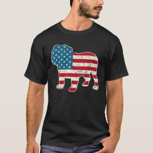 Bulldog 4. Juli Männer Frauen Hund Amerikaner T-Shirt