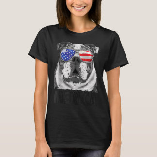 Bulldog 4. Juli Merica Männer Frauen Amer T-Shirt
