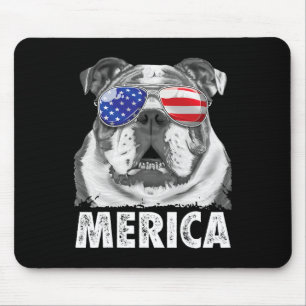 Bulldog 4. Juli Merica Männer Frauen USA F Mousepad
