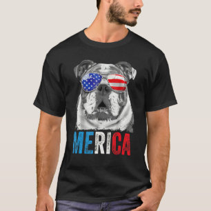 Bulldog 4. Juli Merica Men USA Flagge 1 T-Shirt