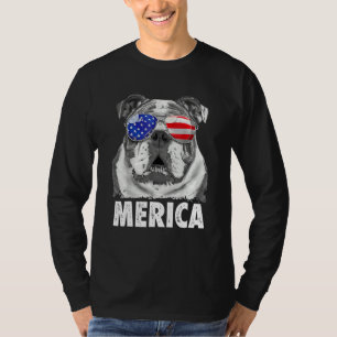Bulldog 4. Juli Merica Men Usa Flagge T-Shirt