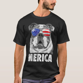 Bulldog 4. Juli Merica Men Usa Flagge T-Shirt