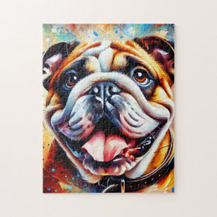 Bulldog Acrylic Art Print Portrait Dog Lover Puzzle
