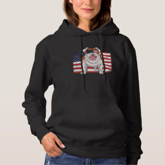 Bulldog American Flag 4th of July USA Independence Hoodie