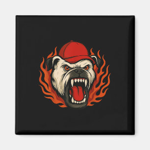 Bulldog American Football Spirit Brennende Powered Magnet