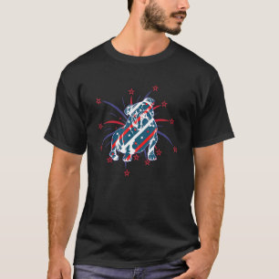 Bulldog Amerikanische Flagge 4. Juli Hunde Mama Fa T-Shirt