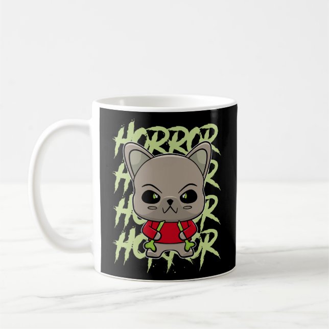Bulldog Anime Dog Horror Occult Kaffeetasse (Links)