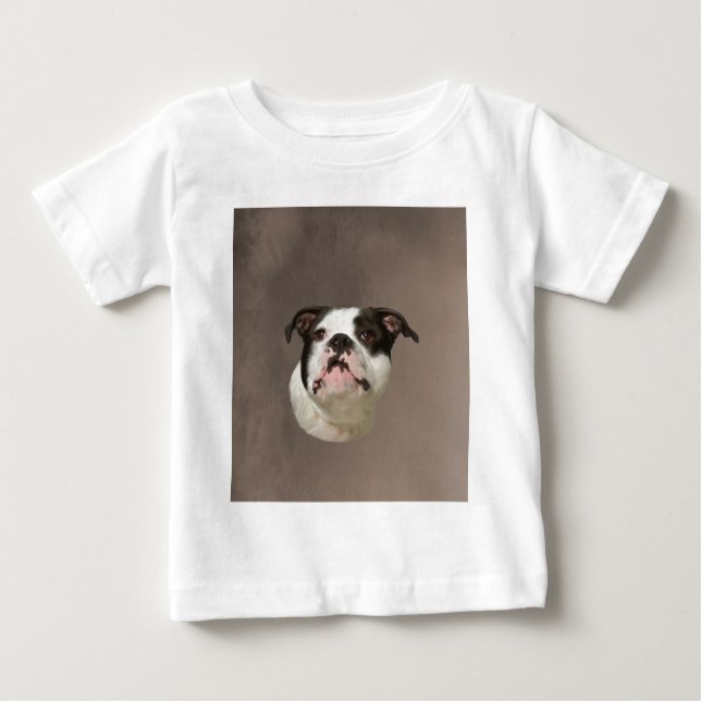 Bulldog Aquarellmalerei Baby T-shirt (Vorderseite)