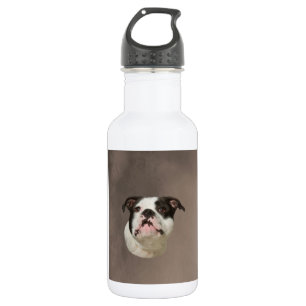 Bulldog Aquarellmalerei Edelstahlflasche