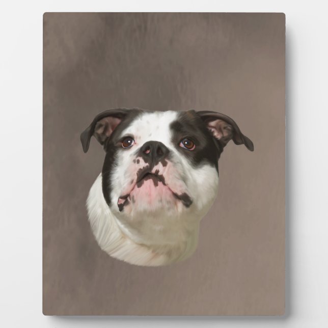 Bulldog Aquarellmalerei Fotoplatte (Vorderseite)