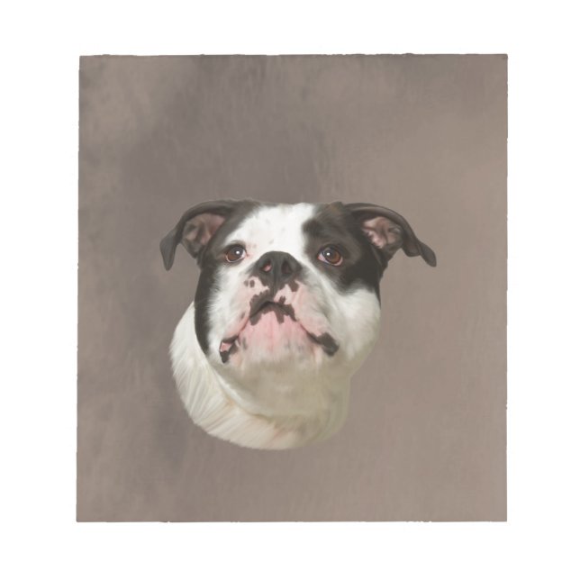 Bulldog Aquarellmalerei Notizblock (Vorderseite)