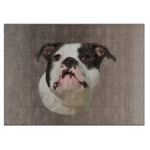 Bulldog Aquarellmalerei Schneidebrett