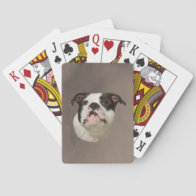 Bulldog Aquarellmalerei Spielkarten (Rückseite)