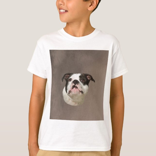 Bulldog Aquarellmalerei T-Shirt (Vorderseite)