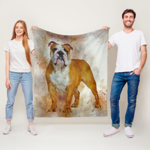 Bulldog Art English Bulldog Liebhaber Fleecedecke