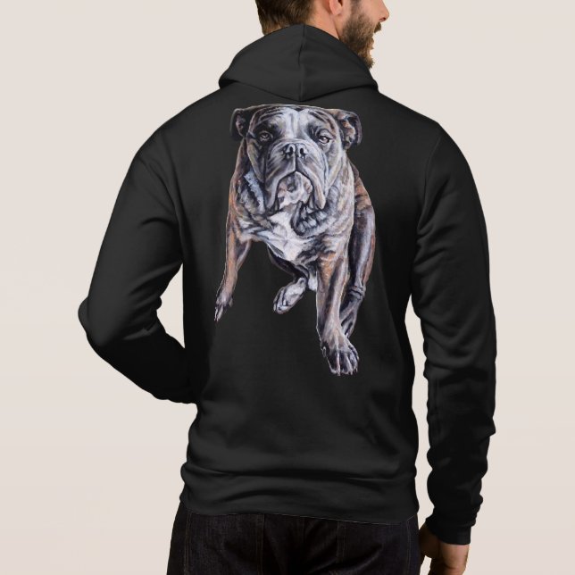 Bulldog Art Shirt Herren Bulldog-Hoodie-Jacket (Rückseite)