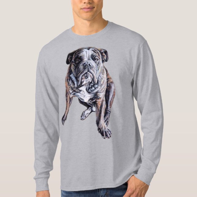 Bulldog Art Shirt Herren Bulldoggen T - Shirt (Vorderseite)