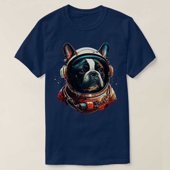 Bulldog Astronaut T-Shirt (Design vorne)