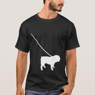 Bulldog auf einem Leash Hund Mama Vater Pet Niedli T-Shirt