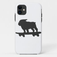 Bulldog auf einem Skateboard - Farbe für Hintergru