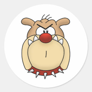 Bulldog-Aufkleber Runder Aufkleber