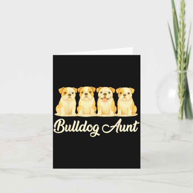 Bulldog Aunt Cute Dog Lover Gift Funny Women Puppy Karte (Vorderseite)