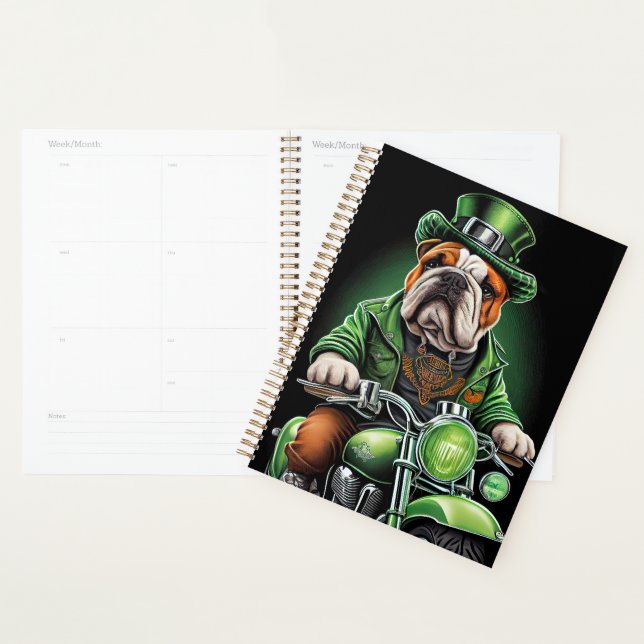 Bulldog Autofahrrad St. Patrick's Day Planer (Anzeige)