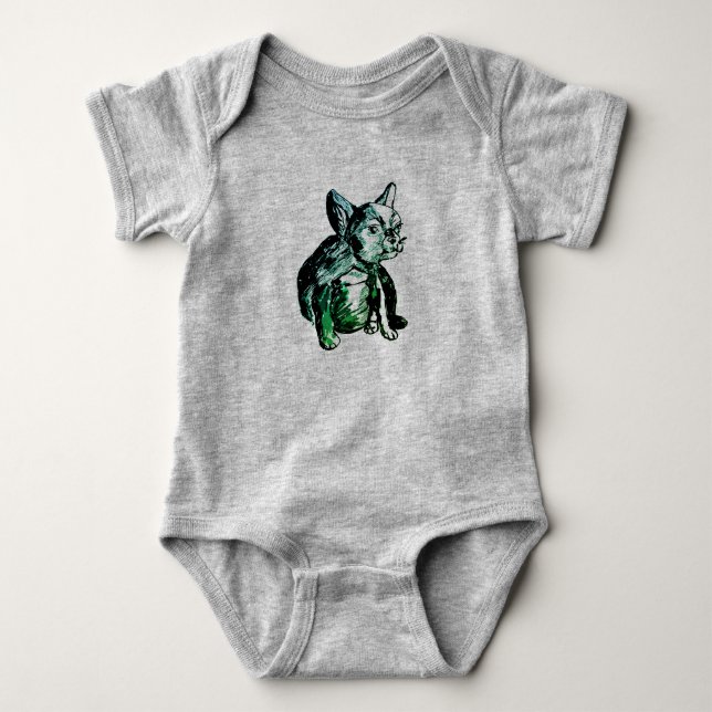 Bulldog Baby French Bulldog Baby Bodysuit Strampler (Vorderseite)