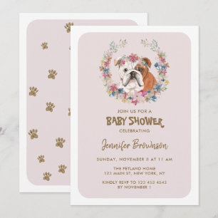 Bulldog-Baby-Party Einladung