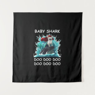 Bulldog   Baby Shark Doo Doo Doo Wandteppich