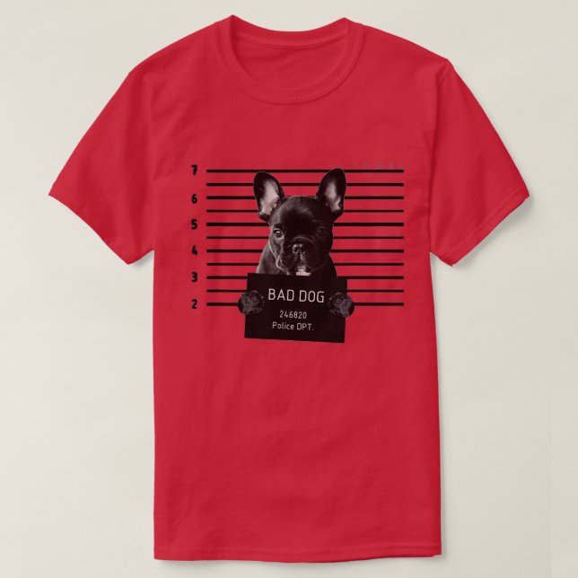 Bulldog Bad Dog Gefangener T-Shirt (Design vorne)