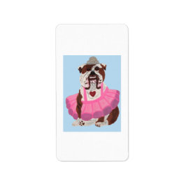 Bulldog-Ballerina Adressaufkleber