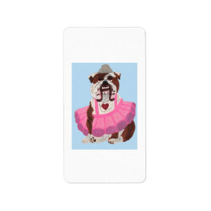 Bulldog Ballerina Adressaufkleber