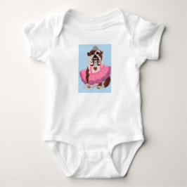 Bulldog Ballerina Baby Strampler
