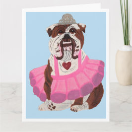 Bulldog-Ballerina Dankeskarte