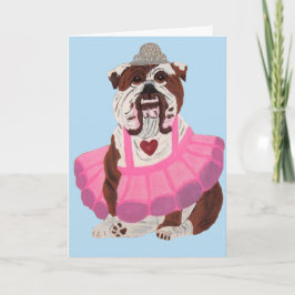 Bulldog-Ballerina Karte