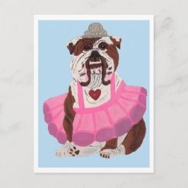 Bulldog Ballerina Postkarte