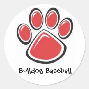 Bulldog Baseball Pawprint Aufkleber