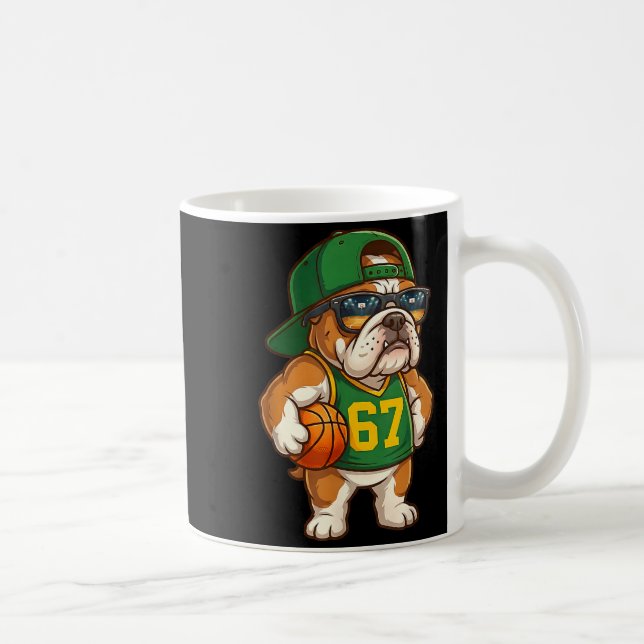Bulldog Basketball 67 Gen Alpha Slang Srts Dog Boy Kaffeetasse (Rechts)