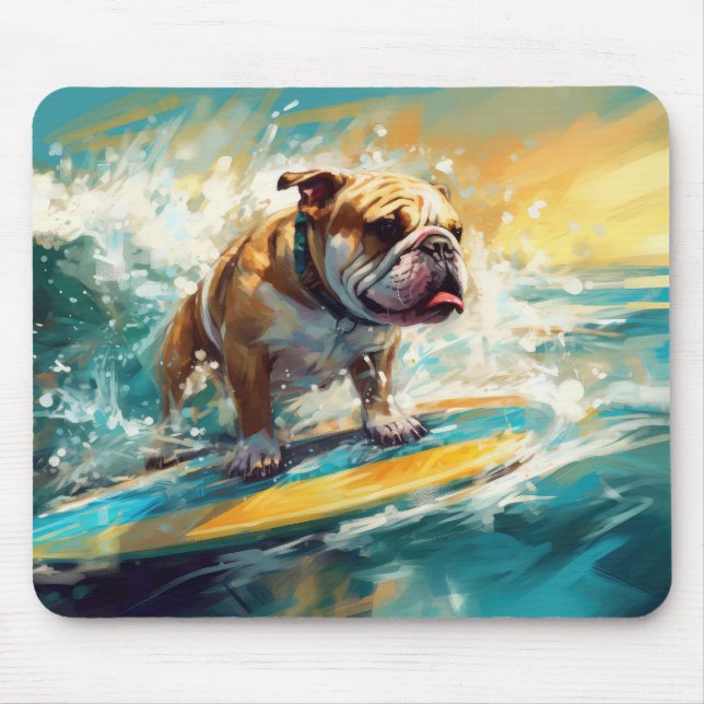 Bulldog Beach Surfgrafik Mousepad (Vorne)