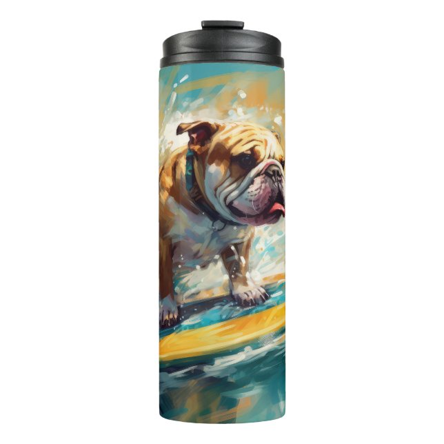 Bulldog Beach Surfgrafik Thermosbecher (Vorderseite)