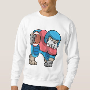 Bulldog beim Sport mit Fußball und Helm Sweatshirt