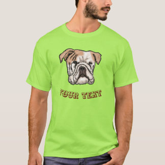 Bulldog-benutzerdefinierten Text T-Shirt