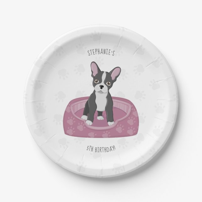 Bulldog Birthday Pappteller (Vorderseite)