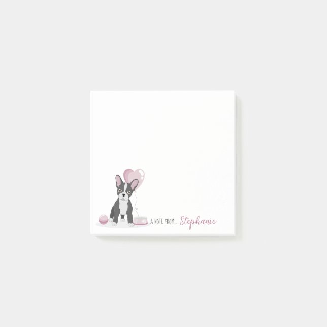 Bulldog Birthday Post-it Klebezettel (Vorderseite)