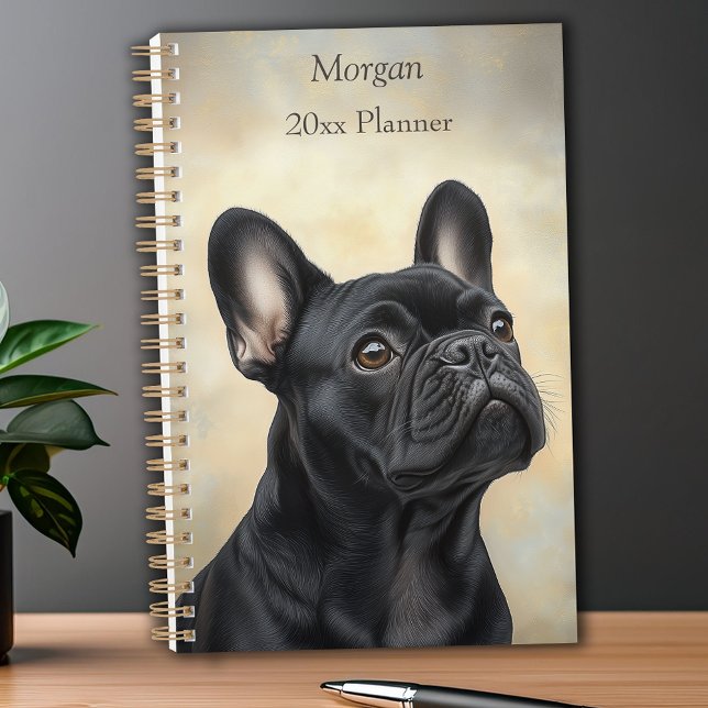 Bulldog Black Frenchie Portrait Personal Planer (French Bulldog Black Frenchie Portrait Personal Planner)