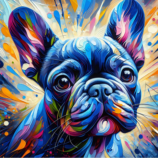 Bulldog Blue Acrylic Print | Farblich Puzzle (Von Creator hochgeladen)