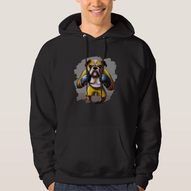 Bulldog Boxing Cool  Bulldog Dog Boxing Boxer Hoodie (Vorderseite)