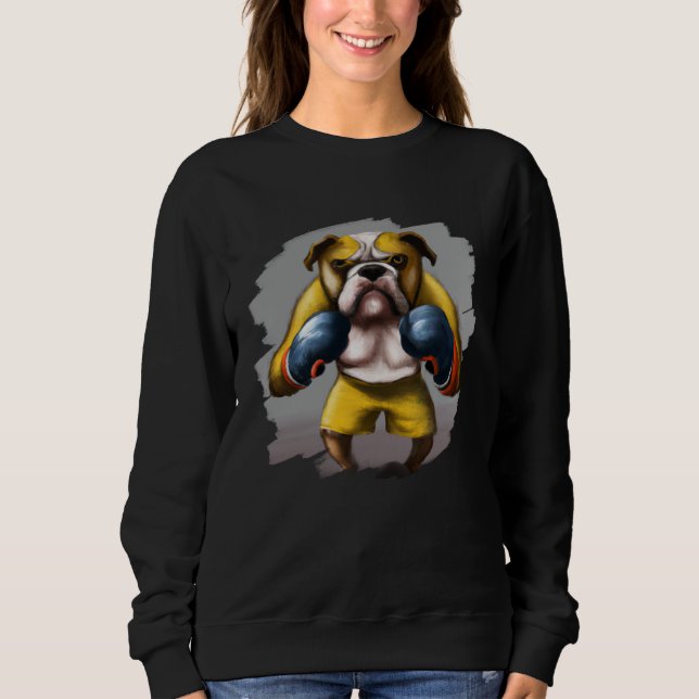 Bulldog Boxing Cool  Bulldog Dog Boxing Boxer Sweatshirt (Vorderseite)