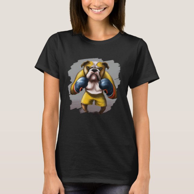 Bulldog Boxing Cool  Bulldog Dog Boxing Boxer T-Shirt (Vorderseite)